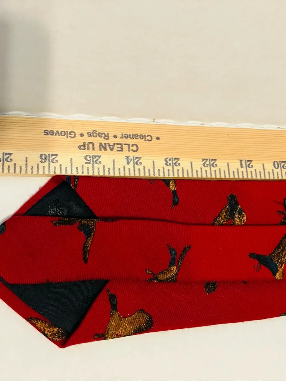 Brooks Brothers Vintage Wool Tie made in USA Red Waterfowl Duck